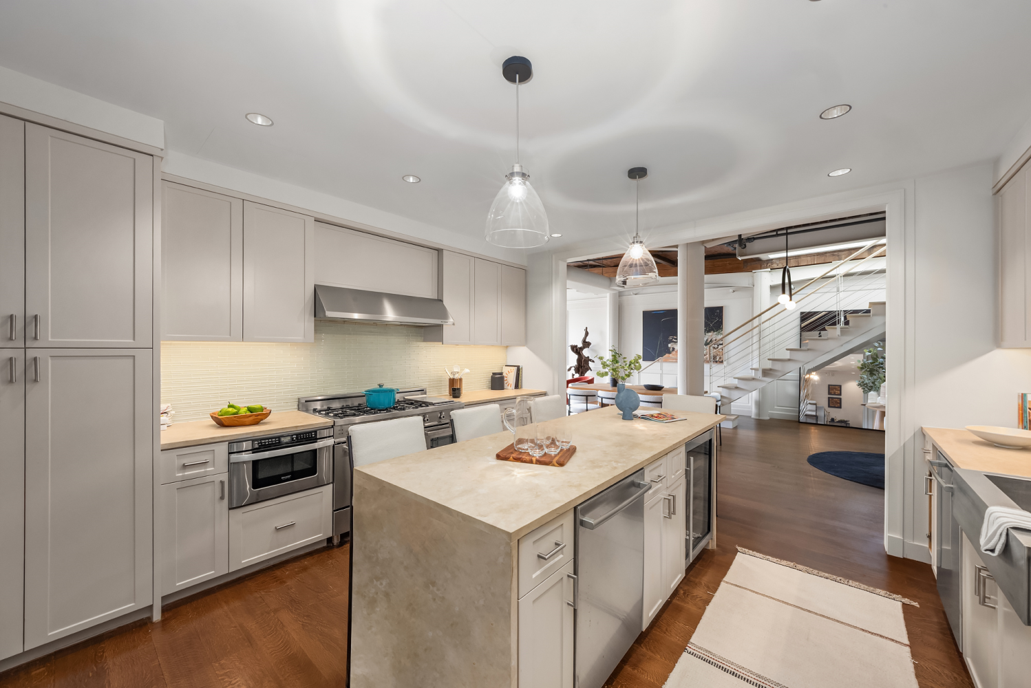 Bright loft living space at 63 Greene Street
