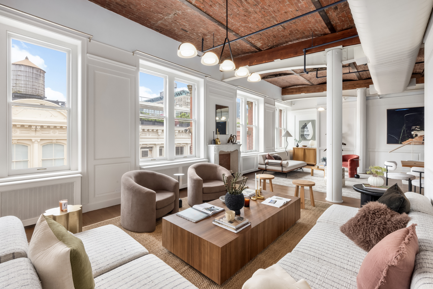 Loft interior at 63 Greene Street, penthouse living space